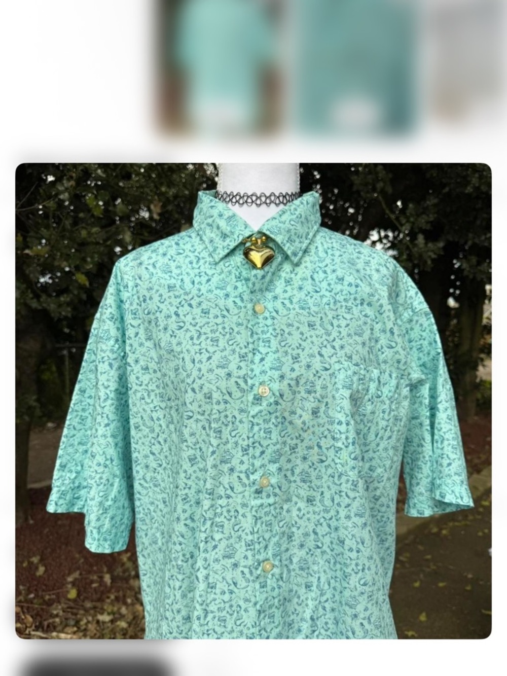 Peter Millar Short-Sleeve Button-Down Shirt in Mint Green Paisley